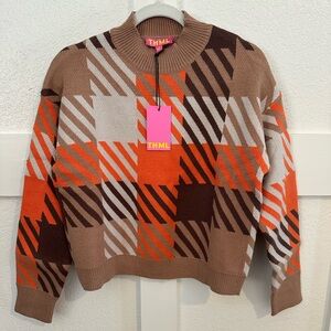 THML Tan, Brown, Beige, Orange Knit Sweater - NWT - Size Small